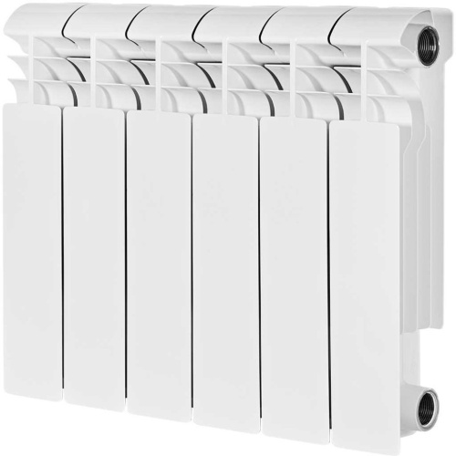 Биметаллический радиатор отопления Stout Vega 350 6 секций боковое подключение белый RAL 9016