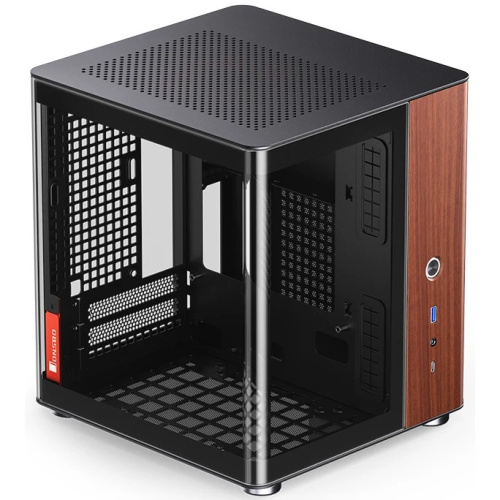 Корпус JONSBO TK-0 Black без БП, боковая панель из зак. стекла (панорама), mini-ITX, SFX, черный