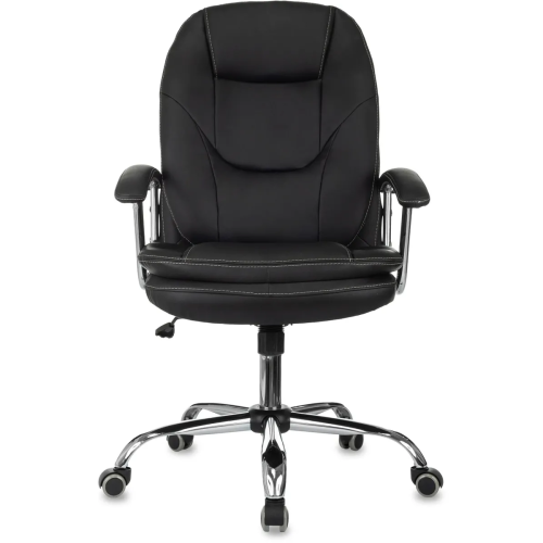 Кресло руководителя Бюрократ CH-868SL черный эко кожа крестов. металл хром