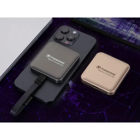 SSD Transcend ESD420 (TS1TESD420G) 1TB USB 3.2 Gen 2.2 Type-C (R/W - 2000/2000 MB/s) Champagne Gold MagSafe