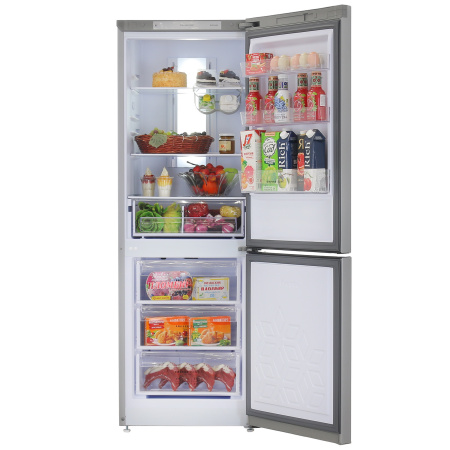 Холодильник с морозильником Бирюса M920NF серебристый