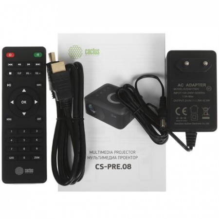 Проектор Cactus CS-PRE.08B.WXGA черный