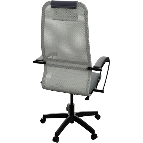 Кресло Метта SU-B-8 (Z3F2.12.1.222) светло-серый сиденье светло-серый сетка с подголов. крестов. металл хром