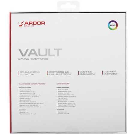 Беспроводные/проводные наушники ARDOR GAMING Vault белый