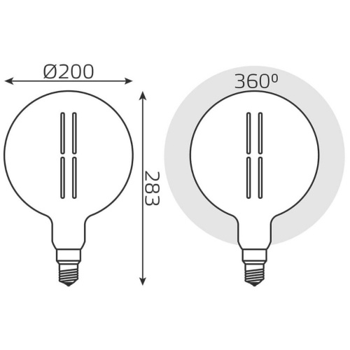 Лампа светодиодная Gauss Filament Vintage 154802205 6Вт E27 шар 220B 4000K св.свечения белый нейтральный уп/1шт