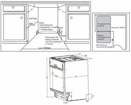 Встраиваемая посудомоечная машина Weissgauff BDW 6025 Infolight