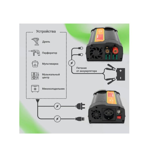 Автоинвертор Digma AI1000-12W