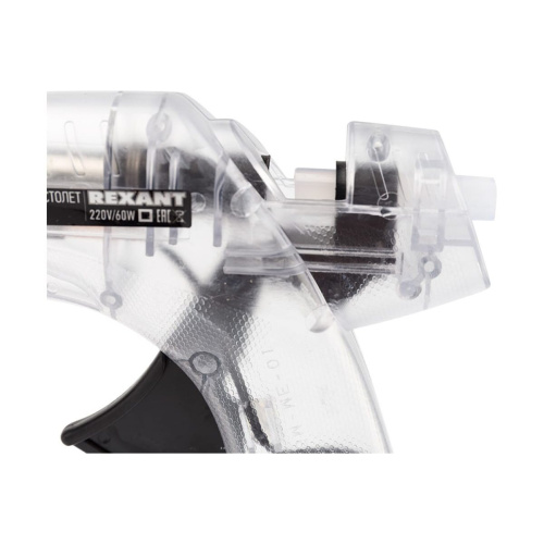 Пистолет клеевой Rexant 12-0107 60Вт, d11мм, Прозрачный корпус, с кнопкой, блистер