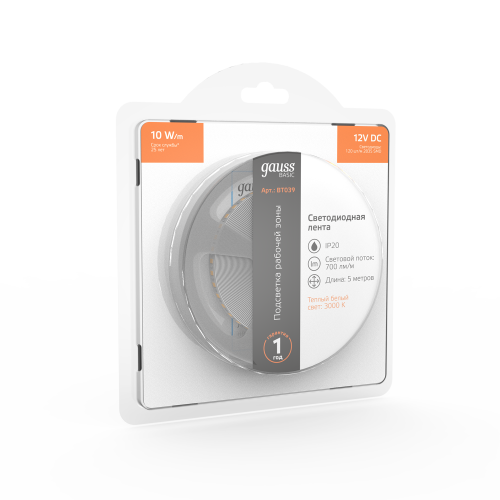 Светодиодная лента GAUSS Basic BT039 50Вт, 5м