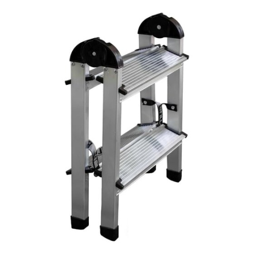 Лестница-стремянка двухсторонняя Perilla 111402 алюминевая 2-х ступенчатая