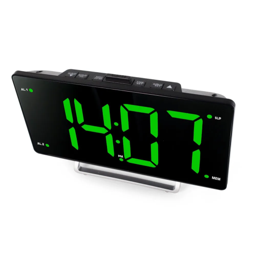 Радиобудильник Hyundai H-RCL246 черный, подсветка зеленая