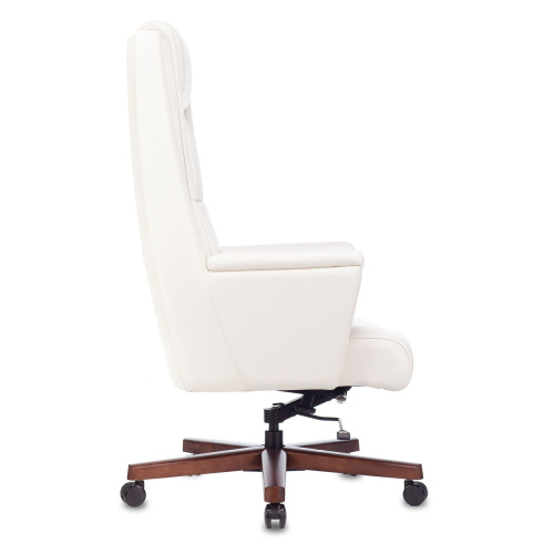 Кресло руководителя Бюрократ Duke/White белый кожа крестовина металл/дерево