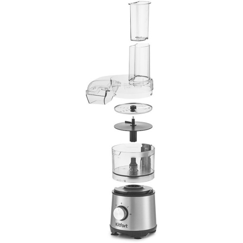 Кухонный комбайн Kitfort КТ-1386 серебристый/черный