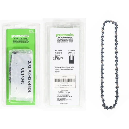 Цепь для цепной пилы GREENWORKS 2947107 30см 45зв