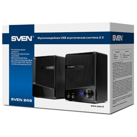 Акустическая система 2.0 SVEN 248 черный