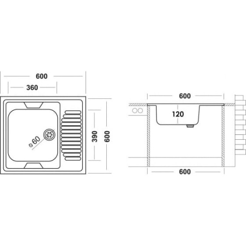 Мойка Ukinox Eco 600.600 L