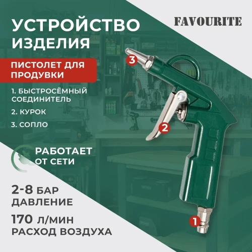 Набор пневмоинструмента FAVOURITE AC 5KIT