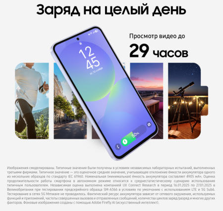 Смартфон Samsung Galaxy A36 8/128 Гб 5G Лавандовый (A366E)
