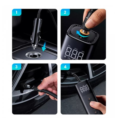 Портативный насос UGREEN ET501 (35573) Portable Tire Inflator Black
