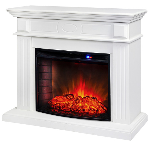 Электрокамин RealFlame Leda 24/25,5 WT белый матовый с очагом Evrika 25,5 LED