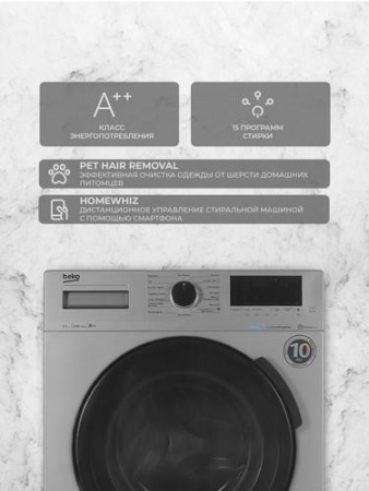 Стиральная машина Beko WSPE6H616S серебристый
