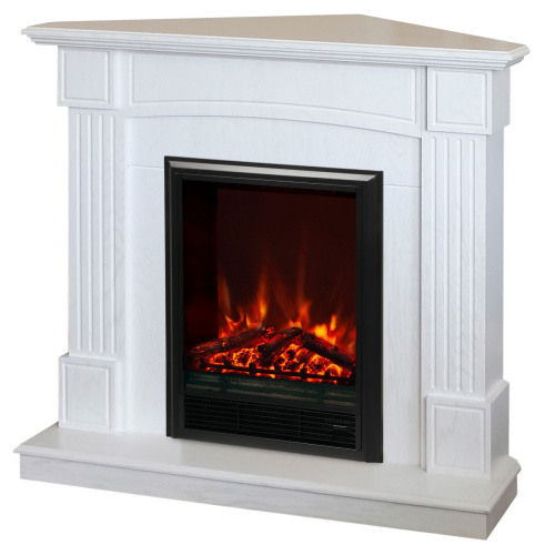 Электрокамин RealFlame Andrea Corner WT фактурный белый с очагом Eugene