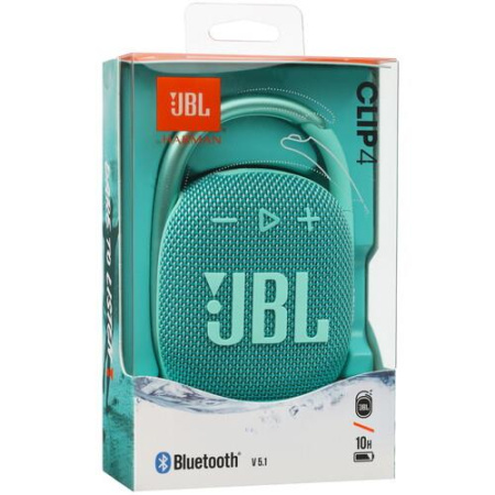 Портативная колонка JBL CLIP 4, бирюзовый