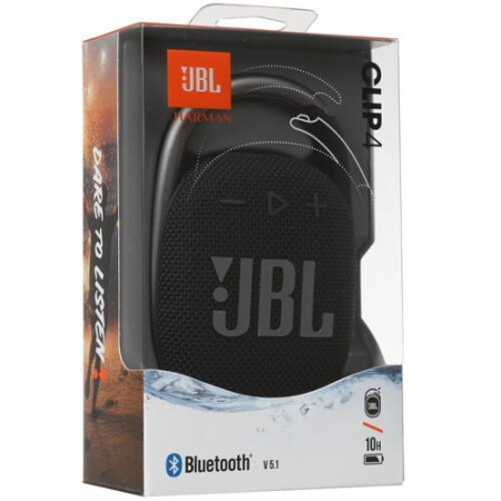 Портативная колонка JBL CLIP 4, черный