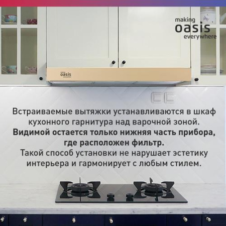 Вытяжка телескопическая Oasis UV-60IG бежевый/бежевый