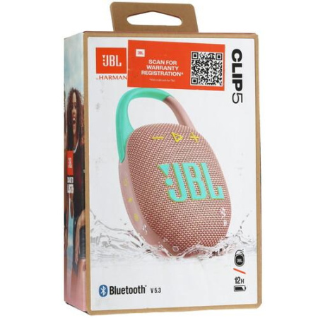 Портативная колонка JBL CLIP 5, розовый