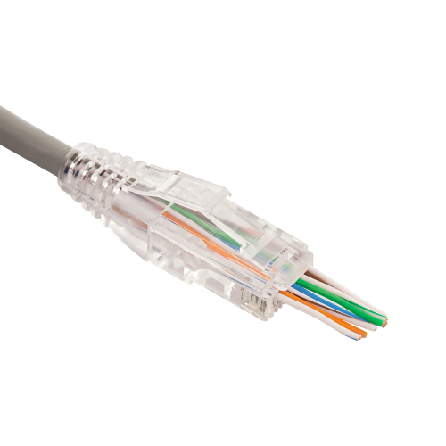 Коннектор LANMASTER (LAN-EZ45-8P8C/U5E-100) RJ45 тип EZ, 8P8C, UTP, Cat.5e, универсальный, покрытие 50 микрон,100 шт.