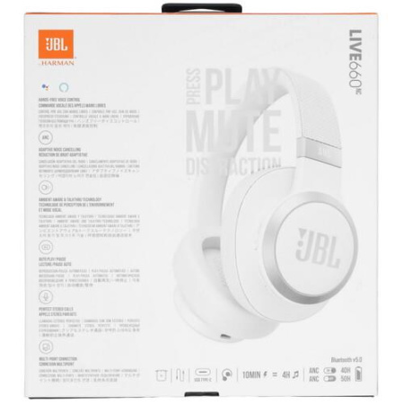 Беспроводные/проводные наушники JBL LIVE 660NC белый