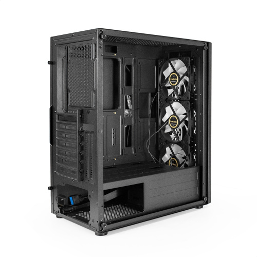 Корпус ExeGate EVO-9205 EX294966RUS Miditower (ATX, без БП, с окном, 1*USB+1*USB3.0, аудио, 3 вент. 12см с RGB подсветкой)