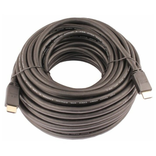 Кабель аудио-видео LAZSO WH-111 HDMI (m)/HDMI (m) 25м Позолоченные контакты черный (WH-111(25M))