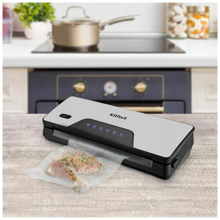 Вакуумный упаковщик KitFort КТ-1517 серебристый/черный