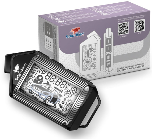 Автосигнализация Scher-Khan SCKH-M20-1.0 с обратной связью + дист. запуск брелок с ЖК дисплеем