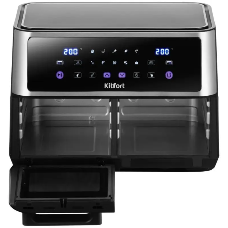 Аэрогриль Kitfort КТ-2256 черный и серебристый