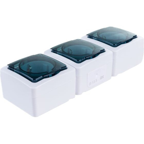 Розетка IEK РСб23-3-ГПБд Гермес Plus (ERMP32-K03-16-54-EC) 3м дымчатый