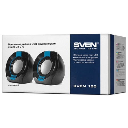 Колонки Sven 150 2.0 черный/синий