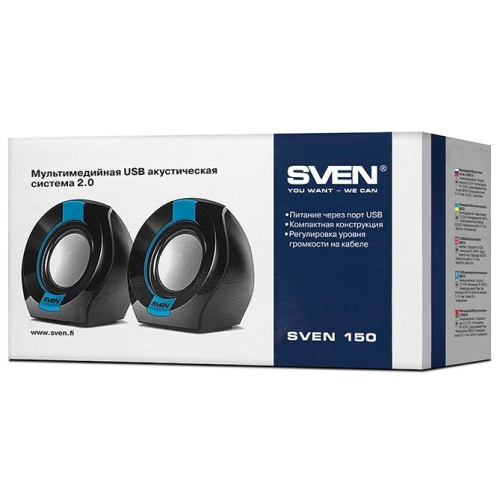 Колонки Sven 150 2.0 черный/синий