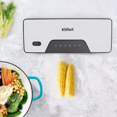 Вакуумный упаковщик KitFort КТ-1517 серебристый/черный