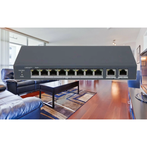 Коммутатор неуправляемый HiWatch DS-S1008P 8x100Мбит/с 2x1Гбит/с 8PoE+ 60W