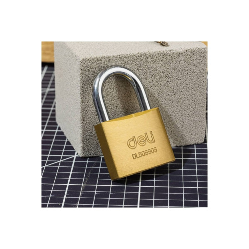 Замок навесной Deli DL508906 латунный, 50мм