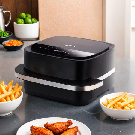 Аэрогриль Kitfort КТ-2289 черный и серебристый