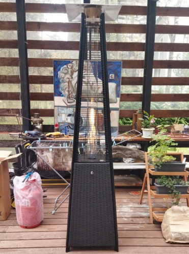 Уличный газовый обогреватель WWT 13I Rotang Black Mini 1.8m