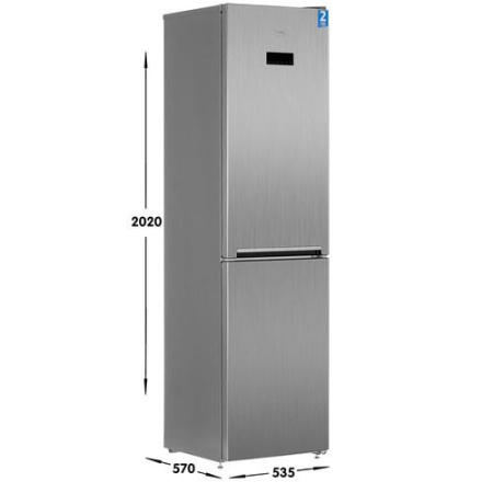 Холодильник с морозильником Beko RCNK335E20VX серебристый