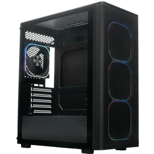 Корпус XASTRA A300M 4ARGB-C6 Black (A300M-4FG12A-C6) mATX/Mesh/ Srewless full-size TG/ 4x120mm FG120 ARGB PWM fans/Argb+PWM HUB 6ports/