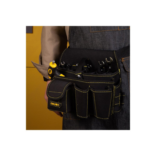 Поясная сумка монтажника электрика DELI DL-P5 111150 для инструмента с ремнем 270x190x140мм