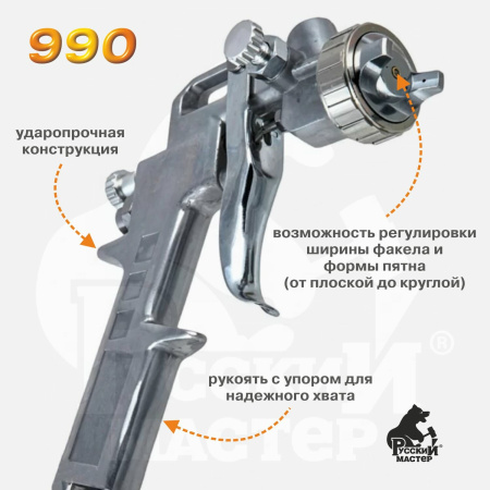 Краскопульт пневматический Русский Мастер 990 (РМ-92720)