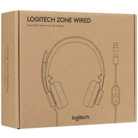 Проводные наушники Logitech Headset Zone Wired Teams черный